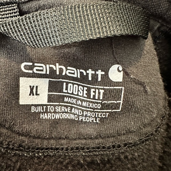 Carhartt Loose Fit Full Zip Hoodie-Black-Size XL - Picture 3 of 7